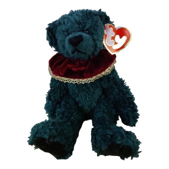 Ty Attic Treasures Laurel Happy Holly-Days! Green Jointed Bear With Tag - Picture 1 of 9